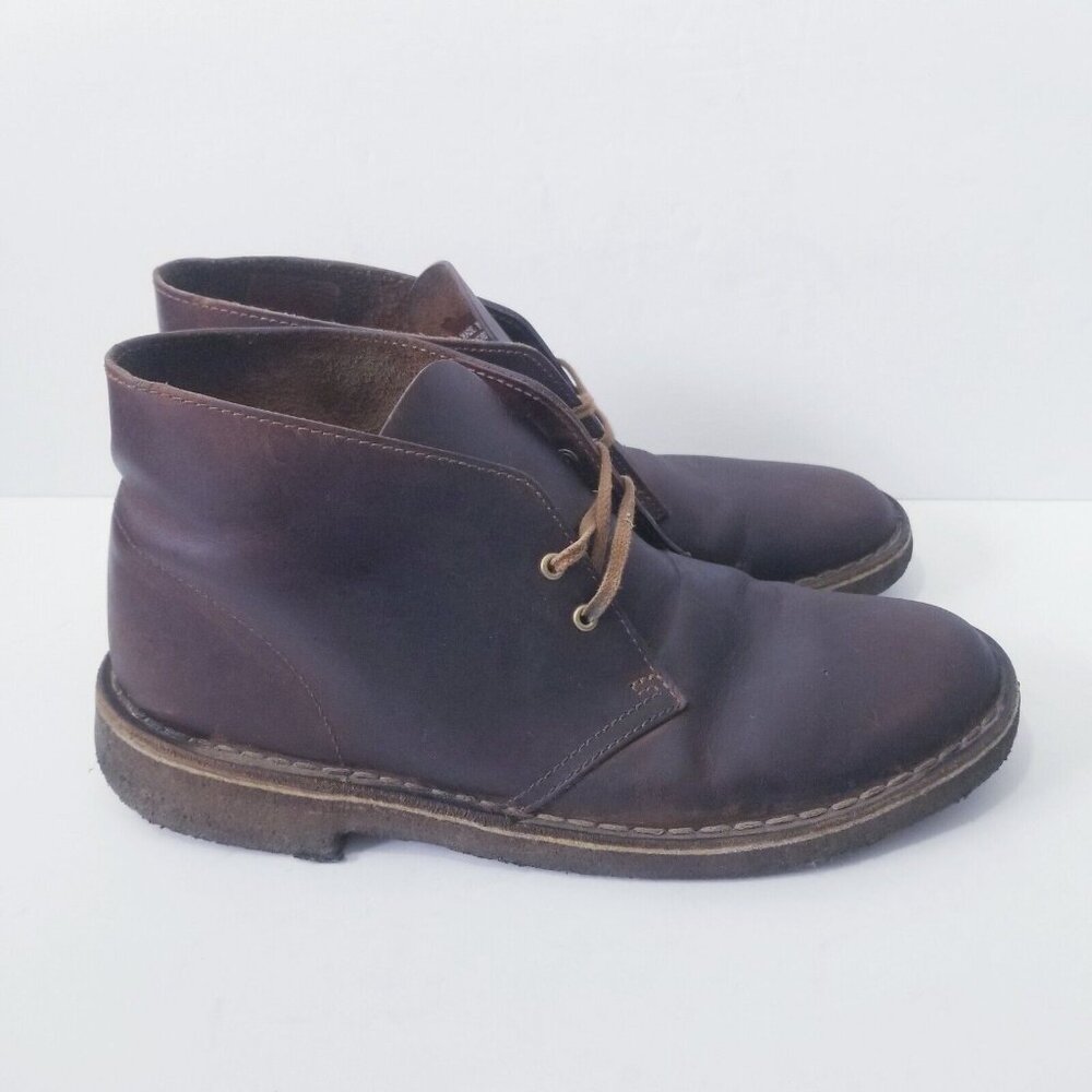 Clarks Originals Desert Chukka Boots Mens Size 9 Brown Leather Crepe Sole Shoes
